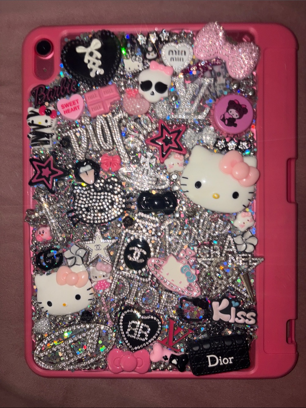 Apple Pink Hello Kitty Rhinestone Bling Case